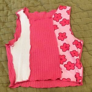 SHEIN Pink Ribbed Tank Top